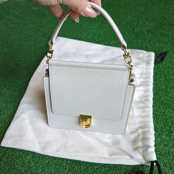 Polene Handbags - Polene Number 7 Mini Craie Textured Leather